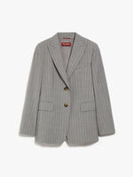 Single-breasted pinstripe wool blazer