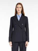 Pinstripe wool-blend blazer