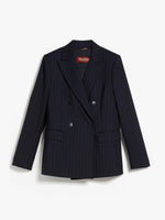 Pinstripe wool-blend blazer