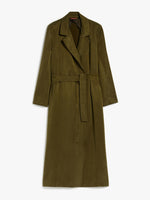 Belted satin duster coat