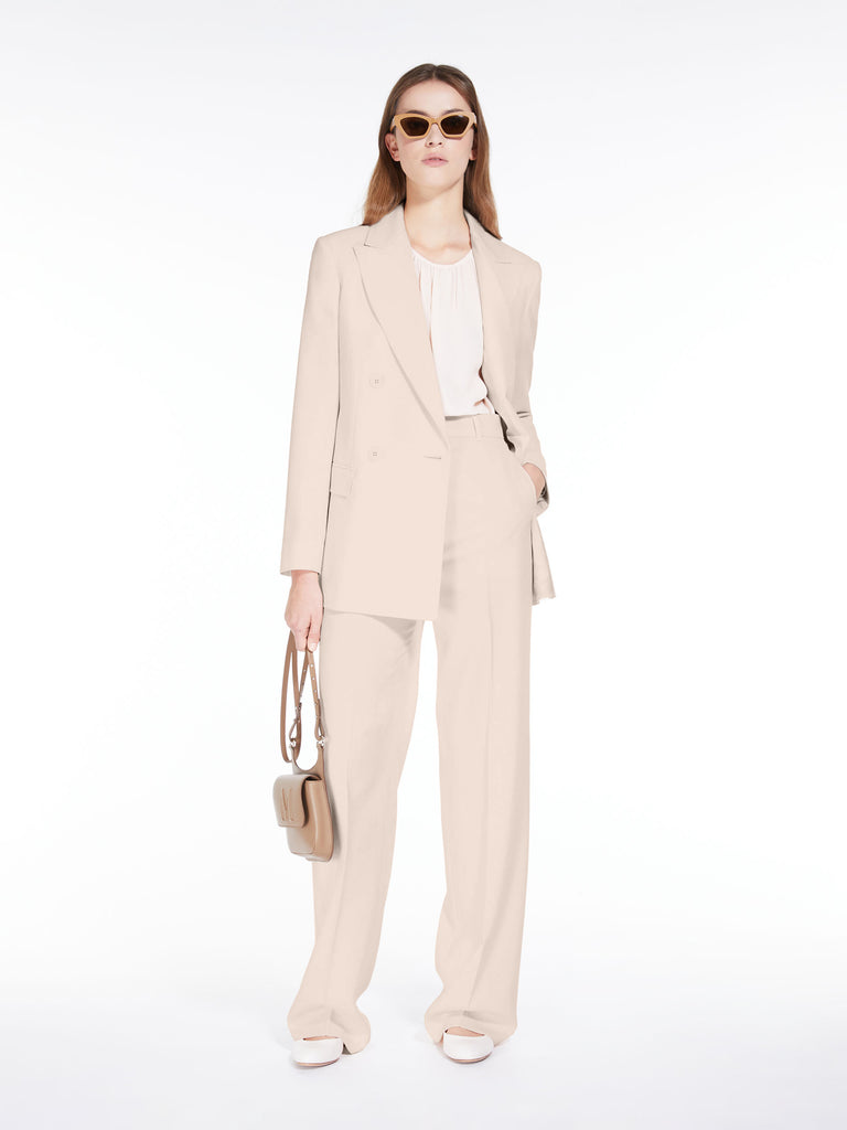 Long wool crepe trousers