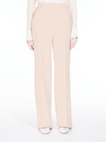 Long wool crepe trousers