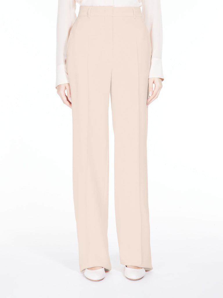 Long wool crepe trousers