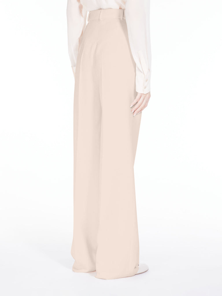 Long wool crepe trousers