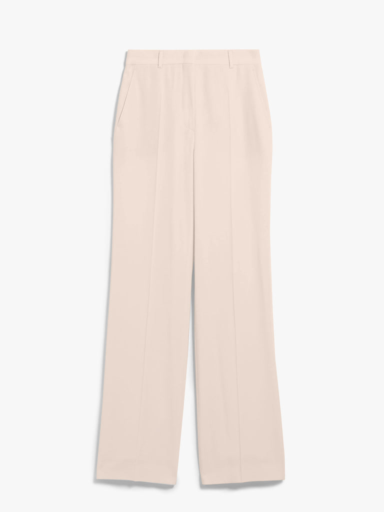 Long wool crepe trousers