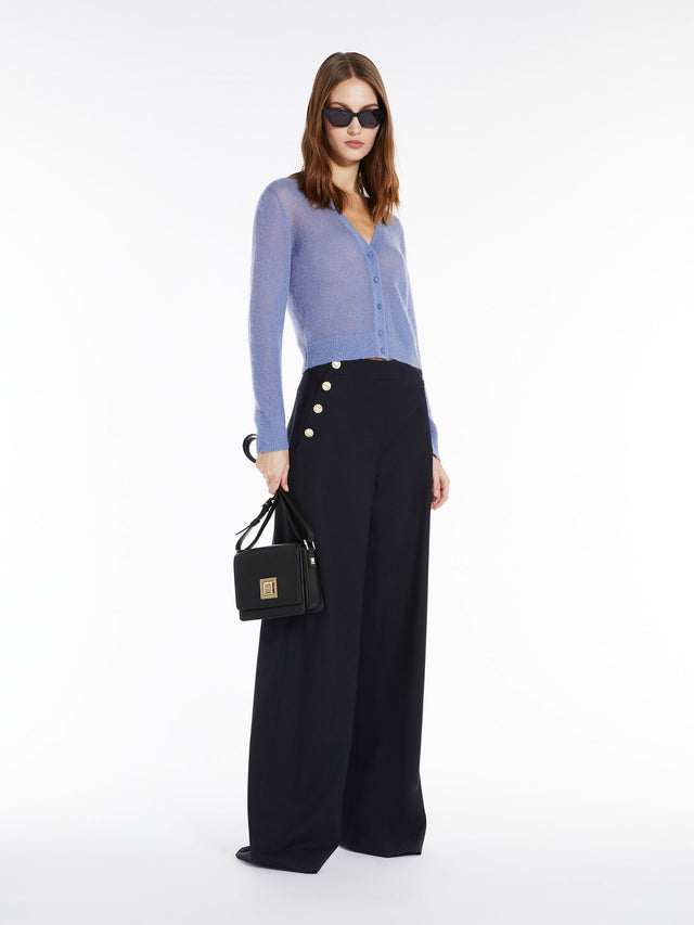 Wool blend palazzo trousers