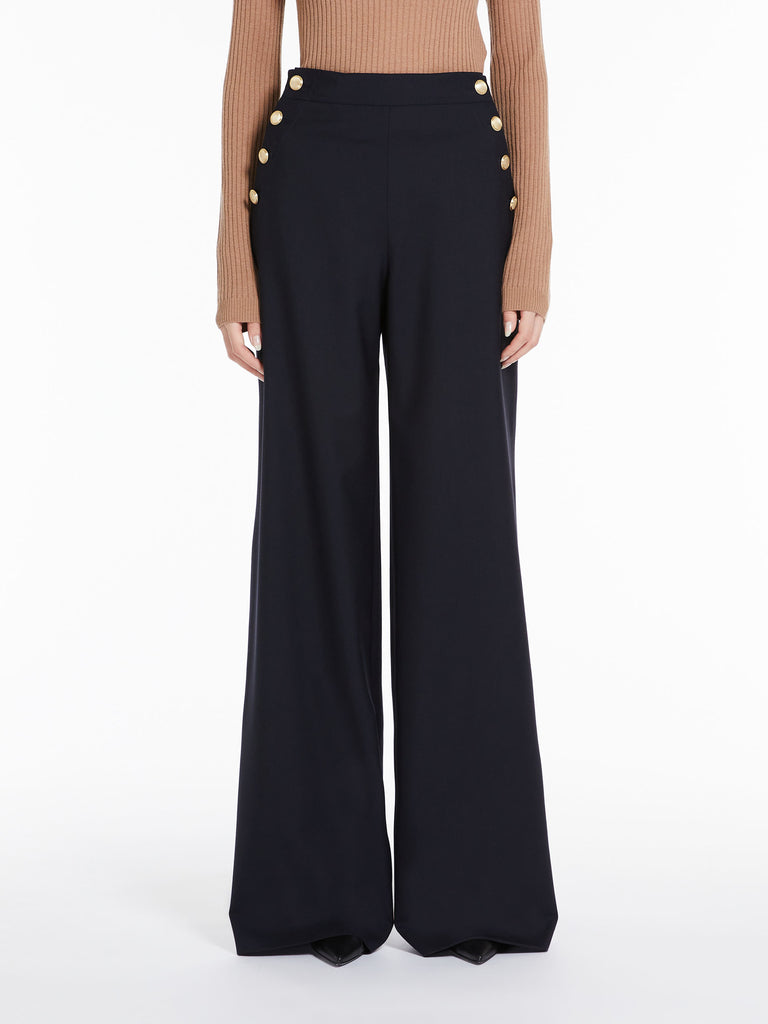 Wool blend palazzo trousers