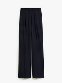 Long pinstripe gabardine trousers