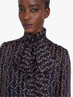 Printed silk foulard shirt