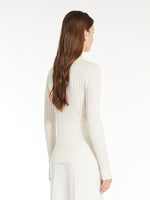 Wool and silk sweater with polo shirt collar