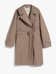 Oversized trench coat in water-resistant cotton twill