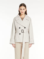 Double-breasted trench coat in water-resistant cotton twill