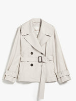 Double-breasted trench coat in water-resistant cotton twill