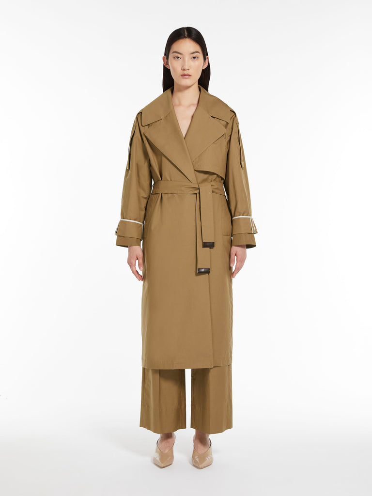 Oversized trench coat in water-resistant twill