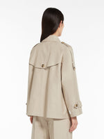 Double-breasted trench coat in water-resistant cotton twill