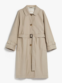 Single-breasted trench coat in water-resistant twill