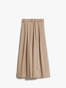 Long water-repellent twill skirt