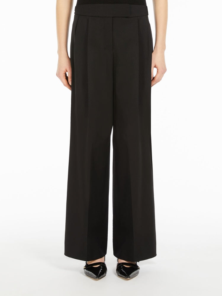 Darted wool trousers