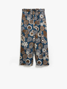 Fluid printed silk trousers