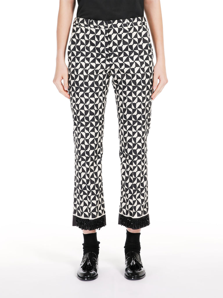 Printed satin trousers