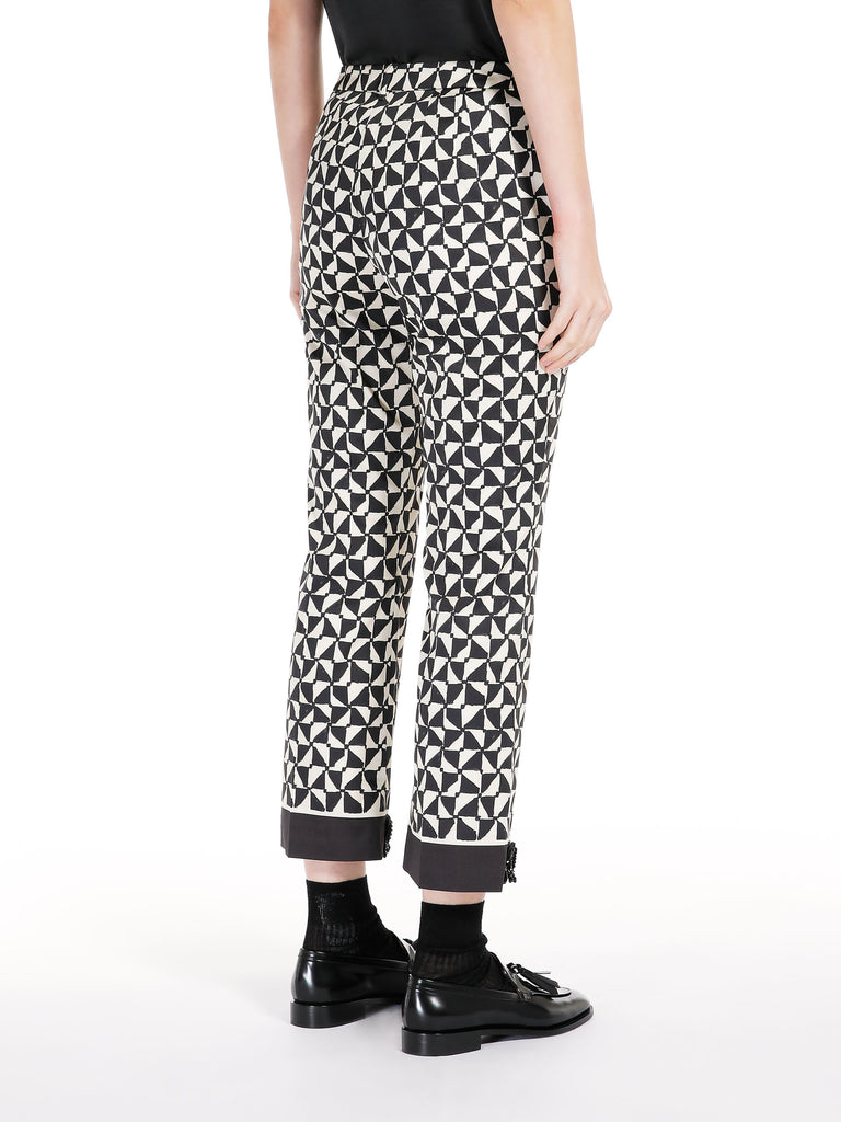 Printed satin trousers