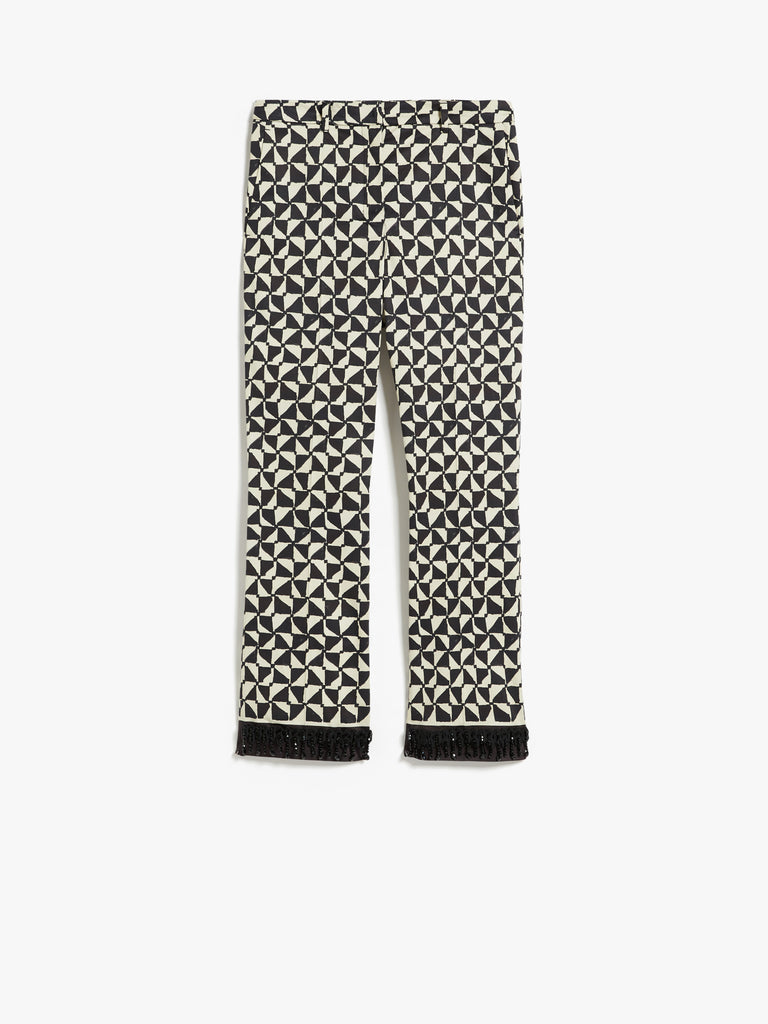 Printed satin trousers