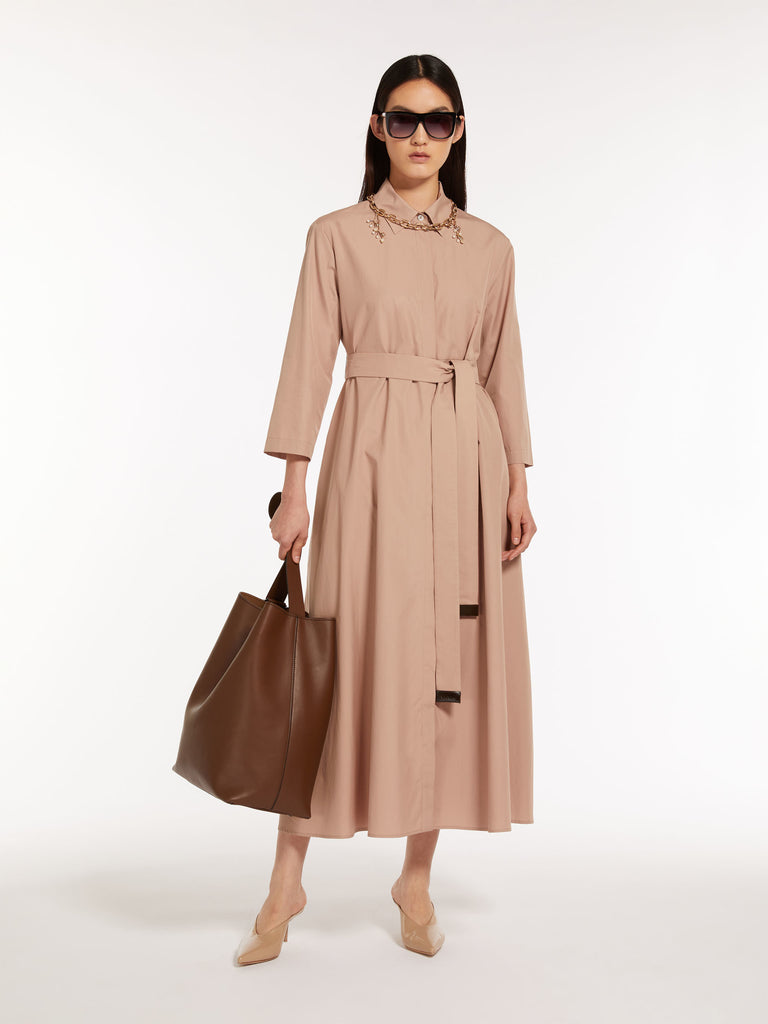 Cotton poplin shirt dress