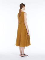 Midi linen dress with seams