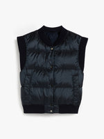 Water-resistant technical canvas cropped gilet