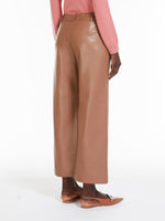 Coated fabric slim trousers